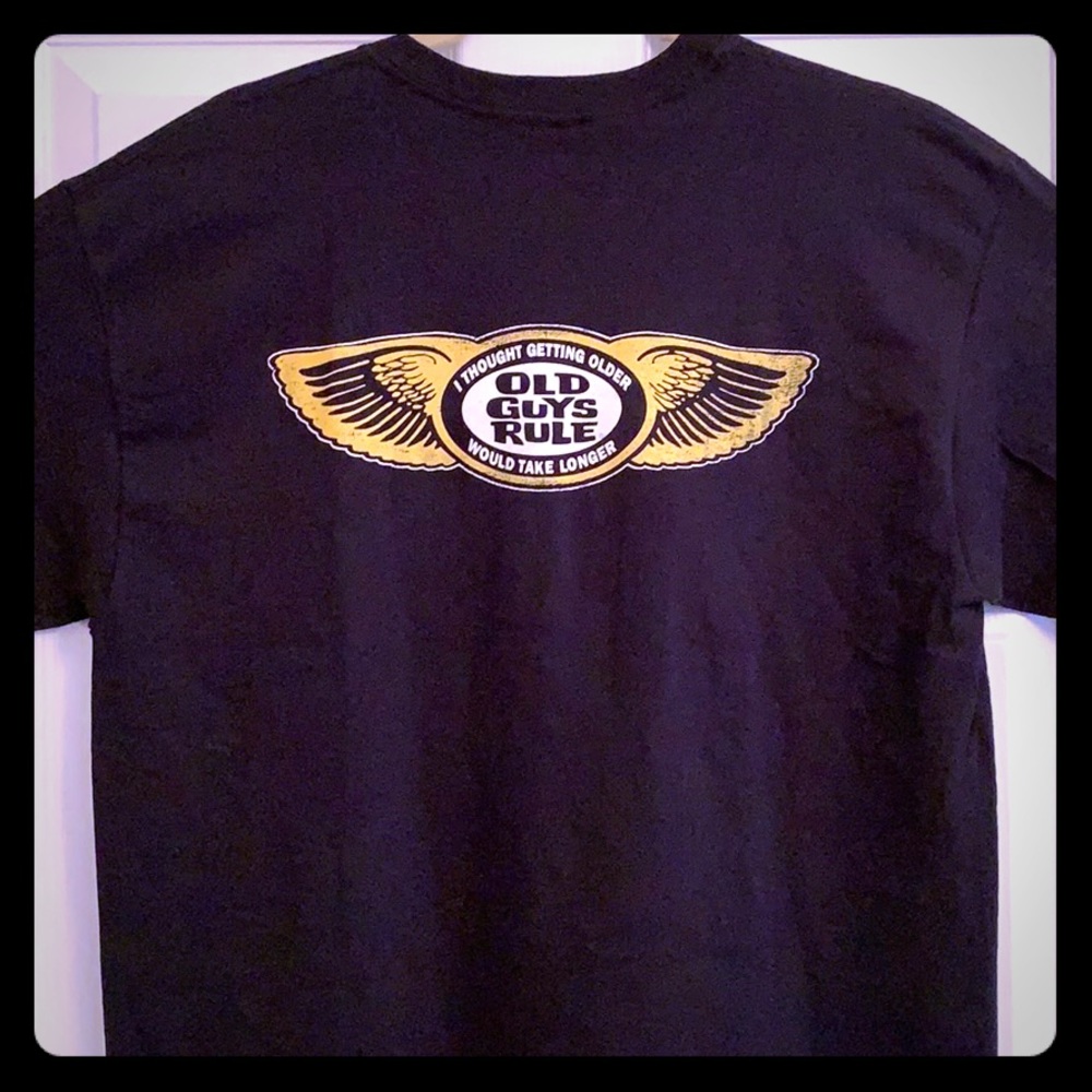 Old Guys Rule Black Cotton T-Shirt size L NWT